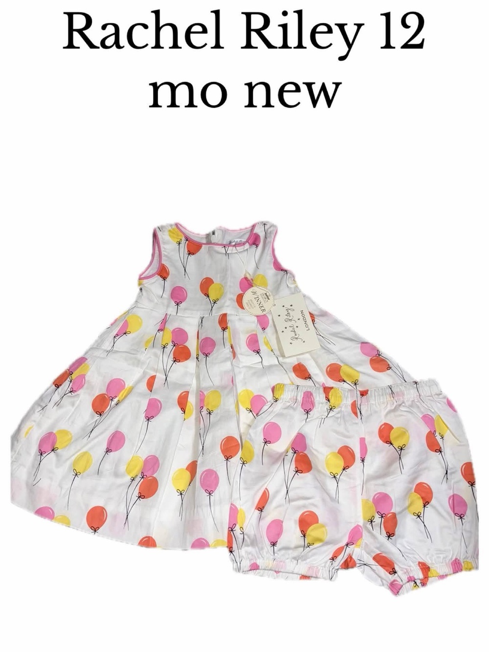 Rachel Riley 12 mo birthday balloon dress new